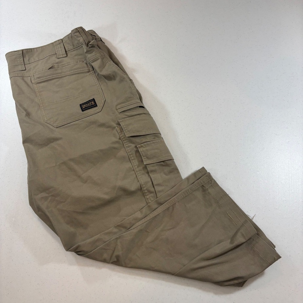 Duluth Trading Co Flex Fire Hose Relaxed Fit Cargo Pants Khaki 44x25 Hemmed!